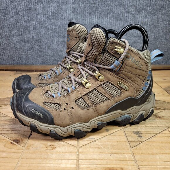 Oboz Bridger Women's 6.5 Vent Mid B-Dry Leather Waterproof Hiking Boots, Walnut - Picture 2 of 11